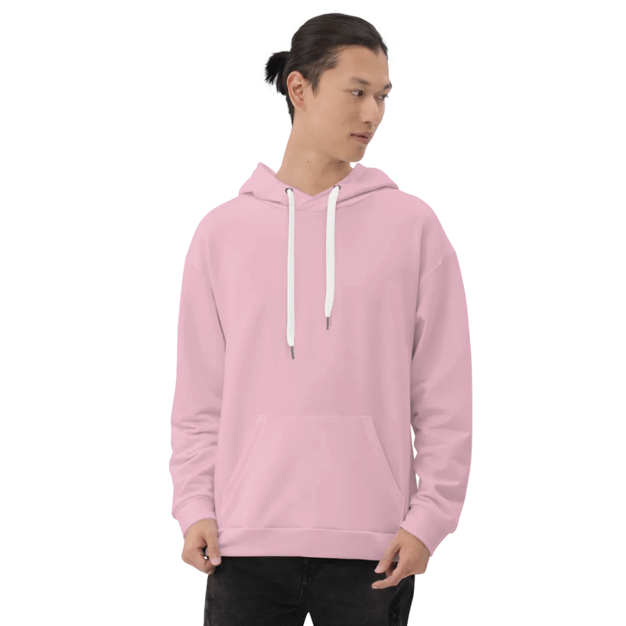 Plain Light Pink Soft Summer Unisex Recycled Polyester Heavyweight Premium Hoodie by Treasure Pie product image (9)
