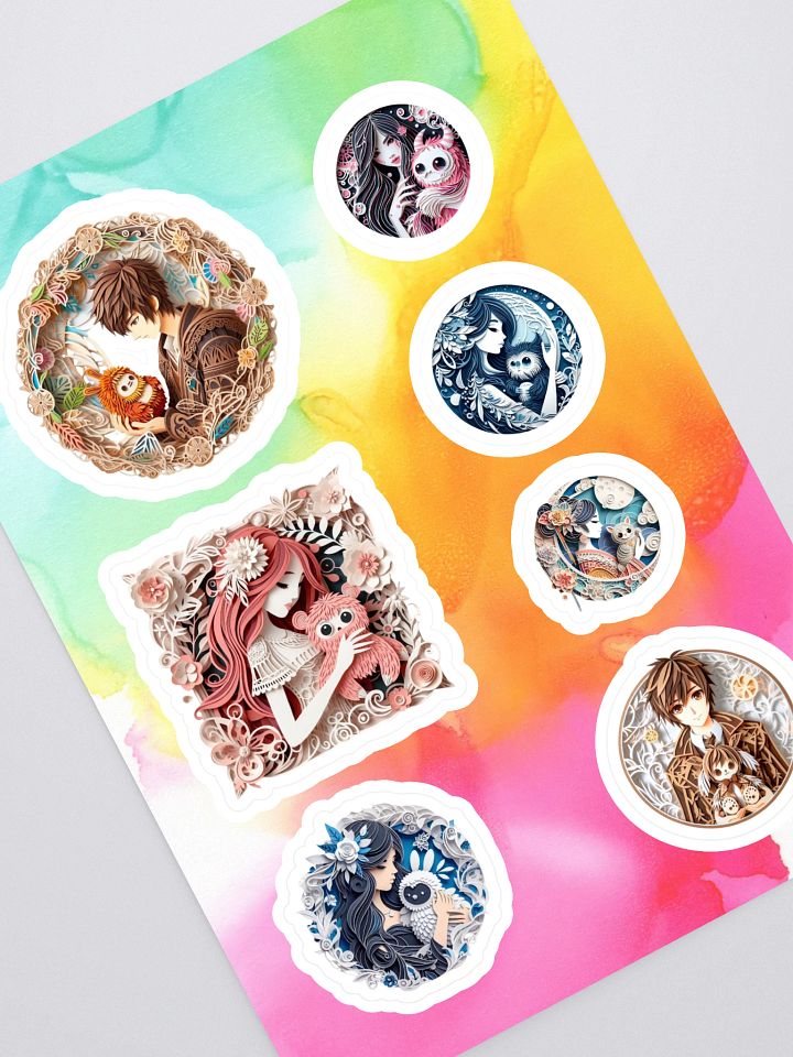 Whimsical Quilled Illustration Sticker Sheet product image (1)