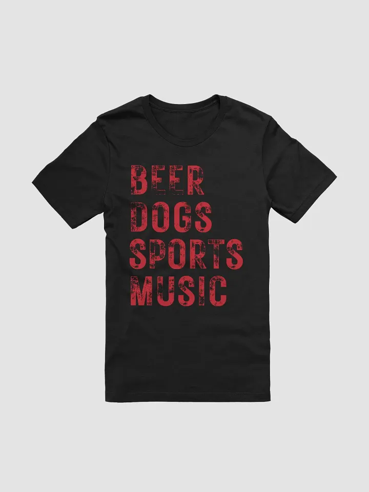 Beer Dogs Sports Music T-Shirt - Outrageously Fun Solid Red BDSM Gift Tee product image (1)