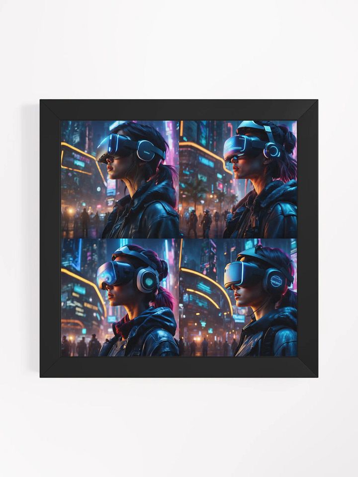 Virtual Realms: Cyberpunk VR Experience Poster product image (1)