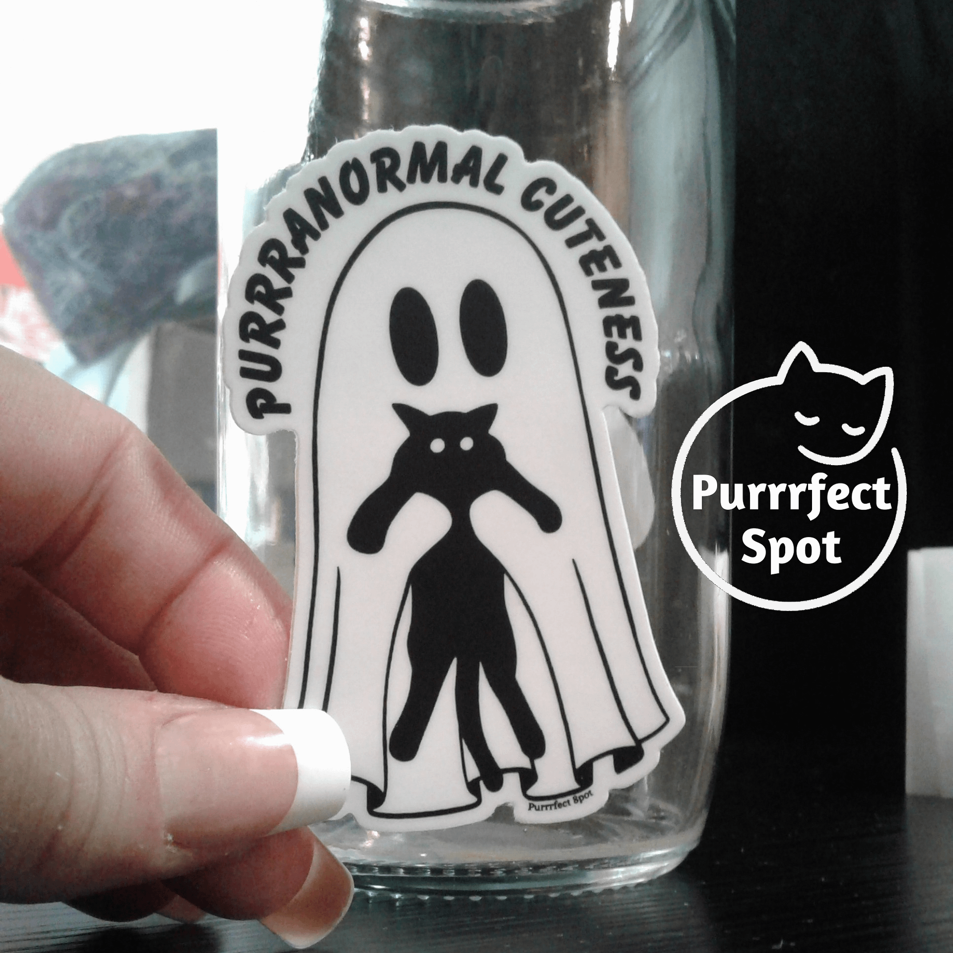 Purrranormal Cuteness Ghost & Cat Sticker 🐾👻 product image (2)