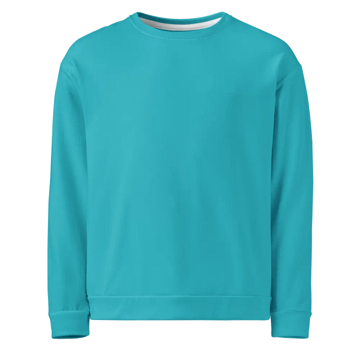 Plain Turquoise Blue Light Summer Unisex Recycled Polyester Heavyweight Premium Sweatshirt by Treasure Pie product image (1)