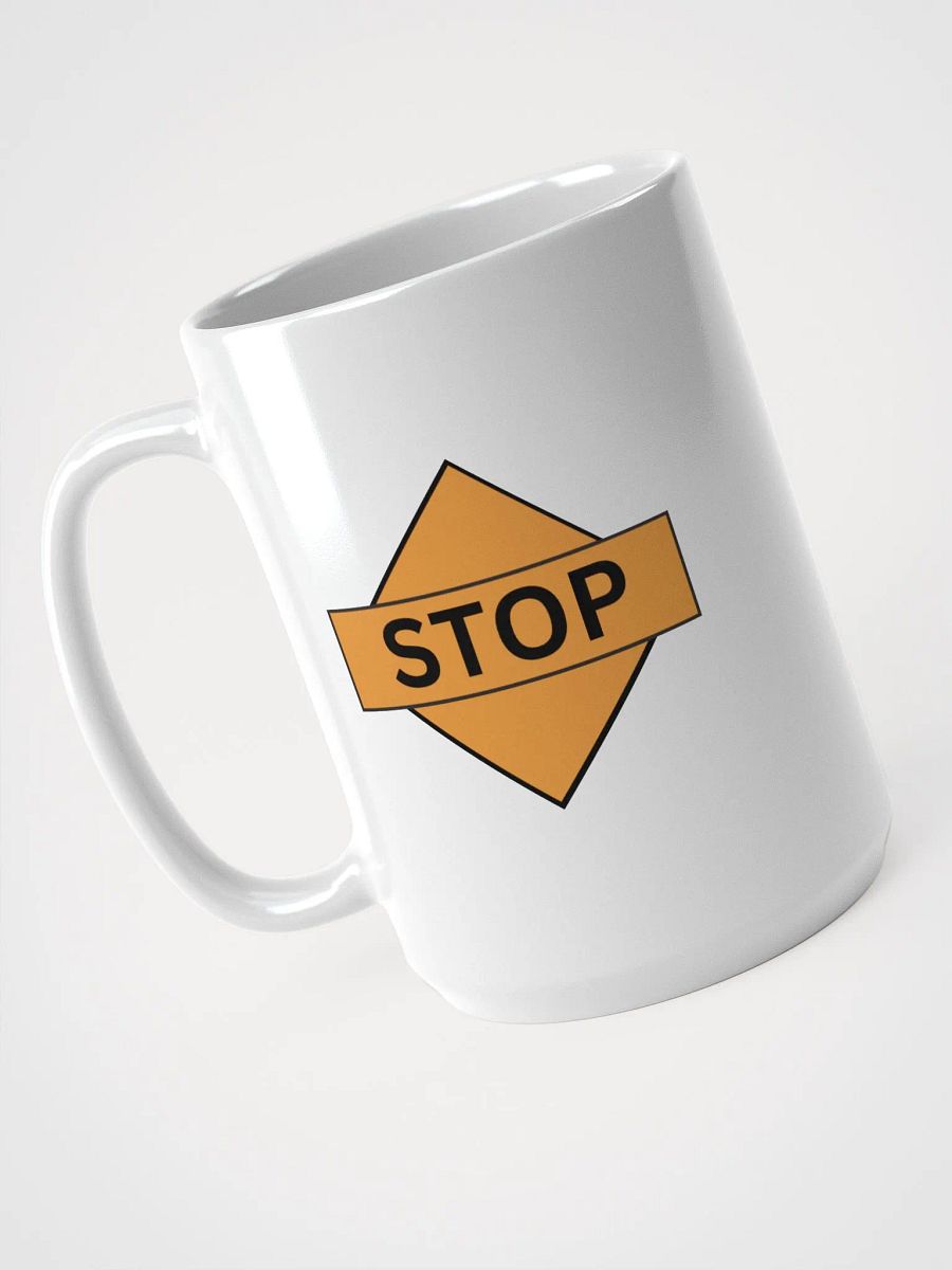 Bold Stop Sign White Glossy Mug product image (3)