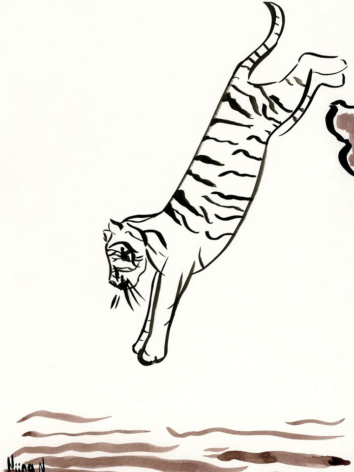 Jumping Tiger Original Painting product image (1)