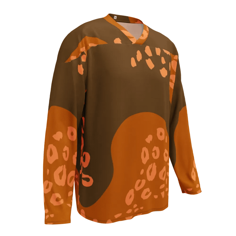 Dynamic Orange Leopard Hockey Fan Jersey product image (5)