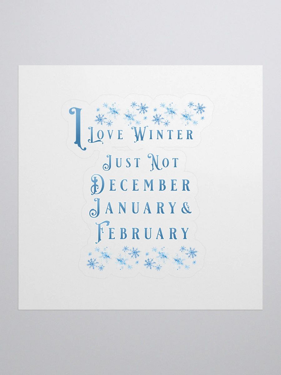 I Love Winter, Not Just December, January And February Sticker product image (1)