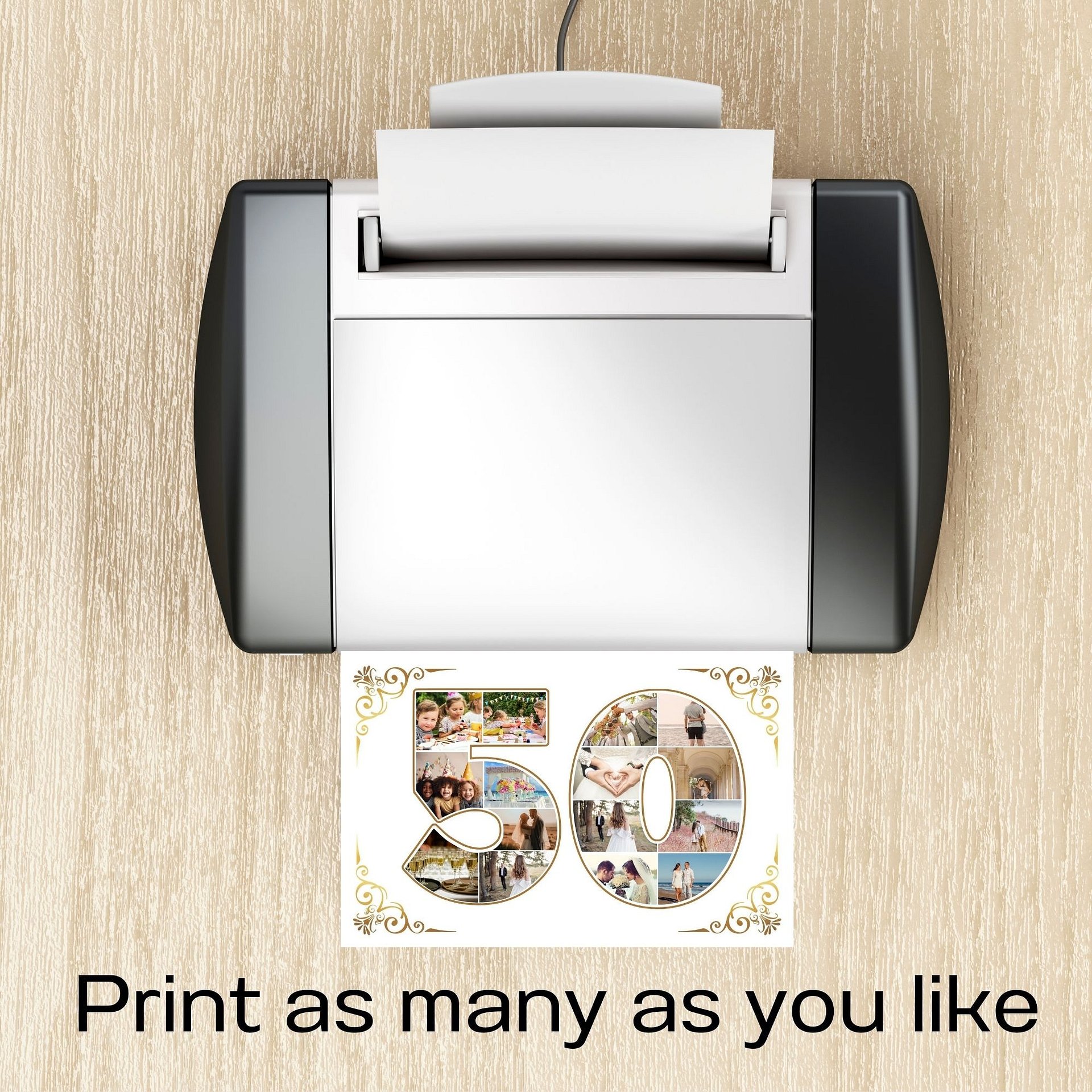 Fifty Year Celebration Card Photo Collage Canva Template product image (9)