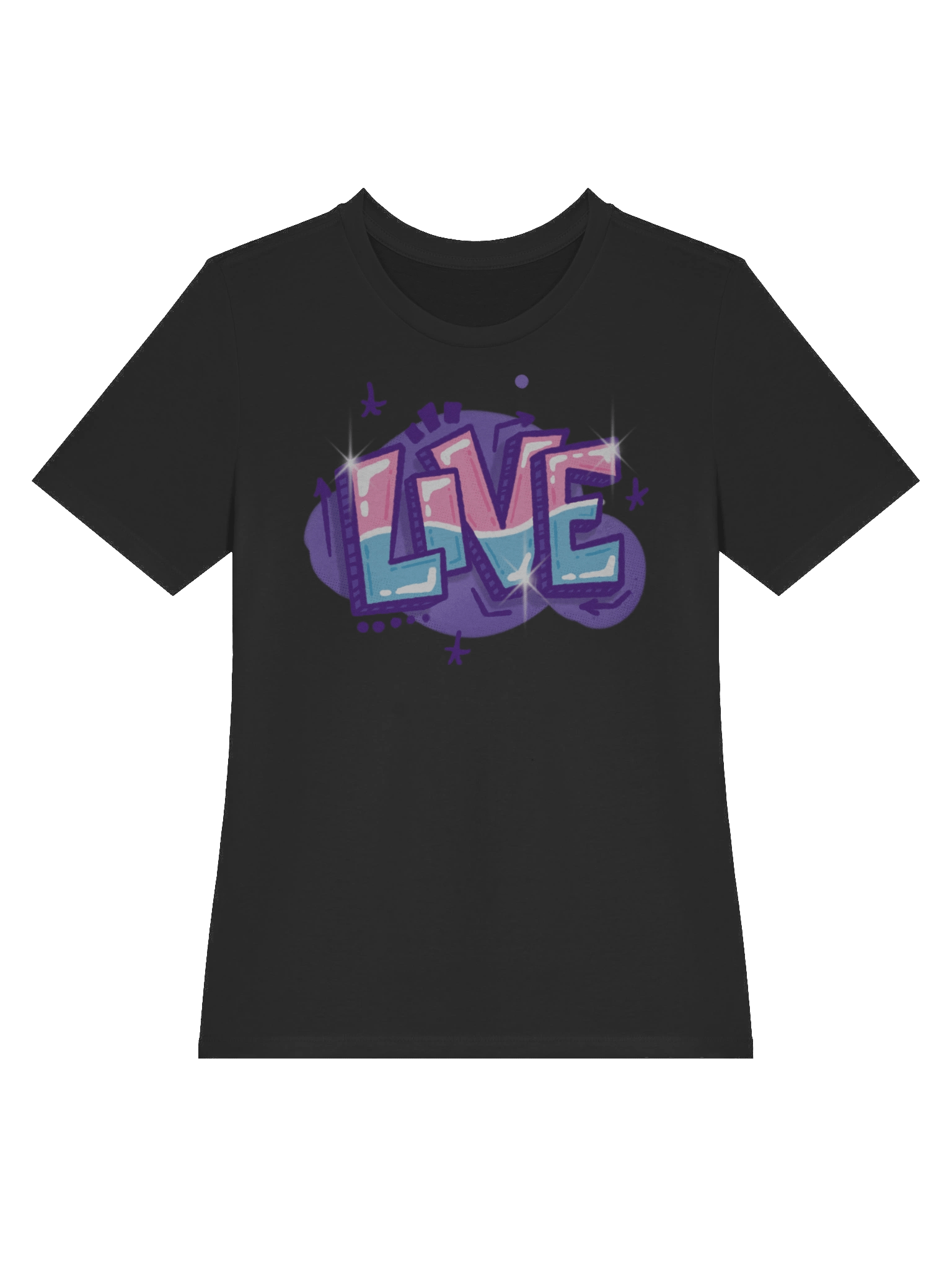 "LIVE" - Kawaiifiti Style - Women's Relaxed-fit T-Shirt (Dark) product image (6)
