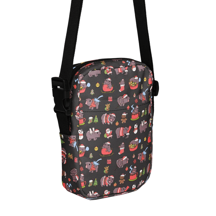 MOODENG'S BLACK CHRISTMAS UTILITY CROSSBODY BAG! product image (1)
