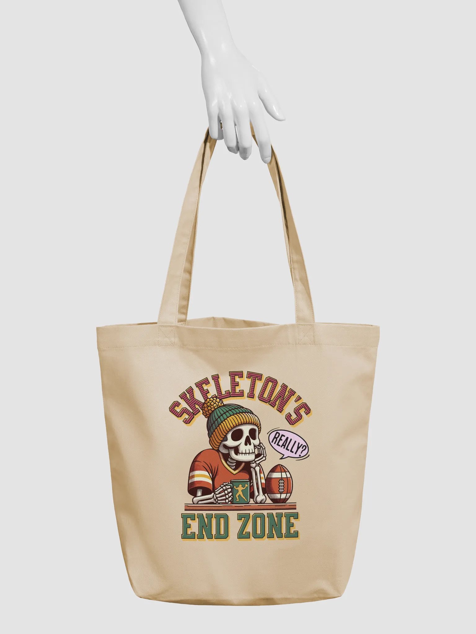 Skeletons End Zone Football Eco-Friendly Tote Bag product image (6)