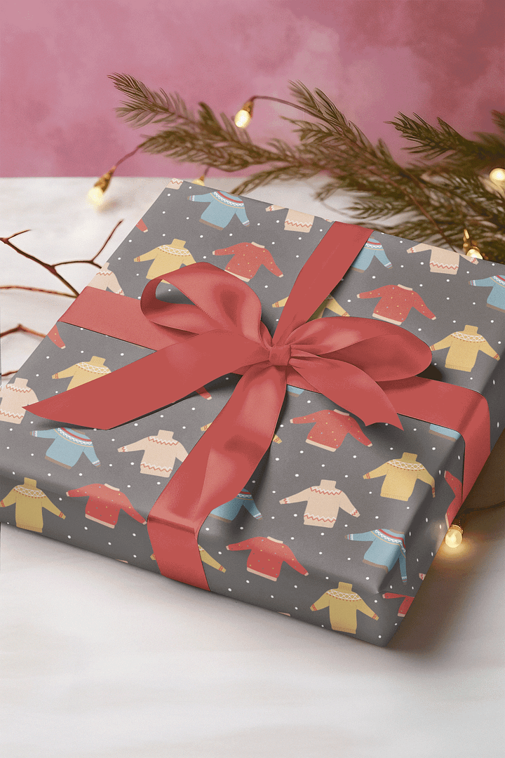 Christmas Sweater Wrapping Paper product image (1)