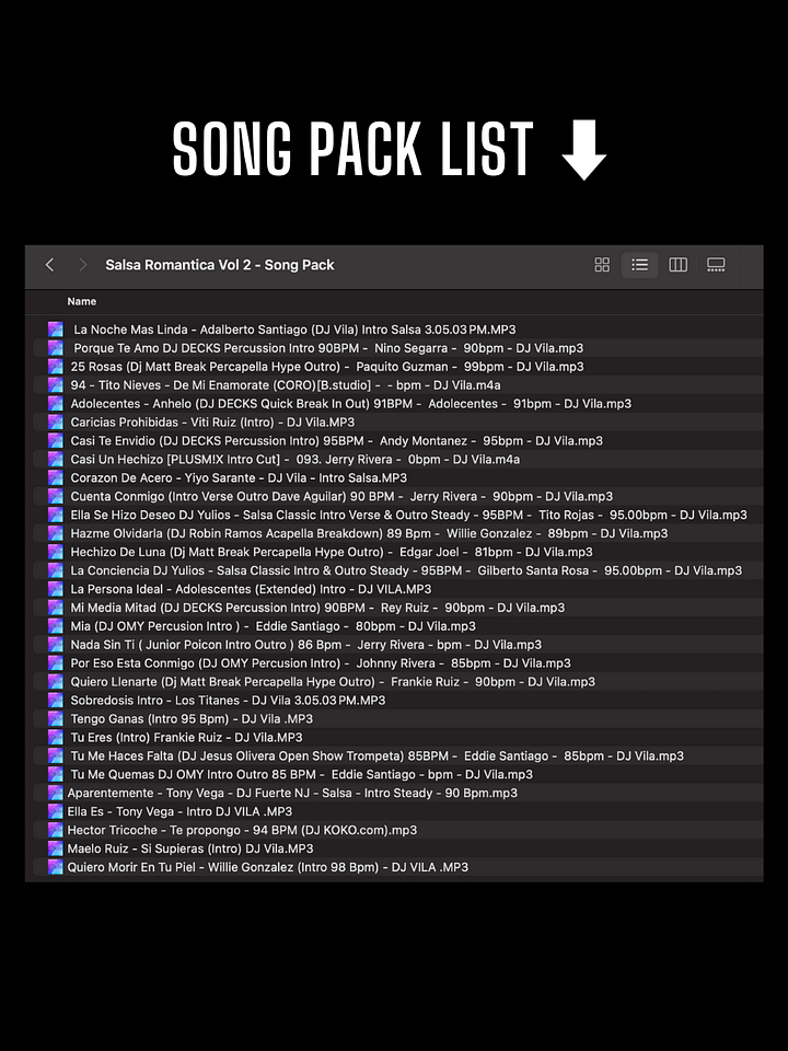 Salsa Romantica Mix Vol. 2 - Song Pack/Paquete de Canciones (30 Songs/Canciones) product image (2)