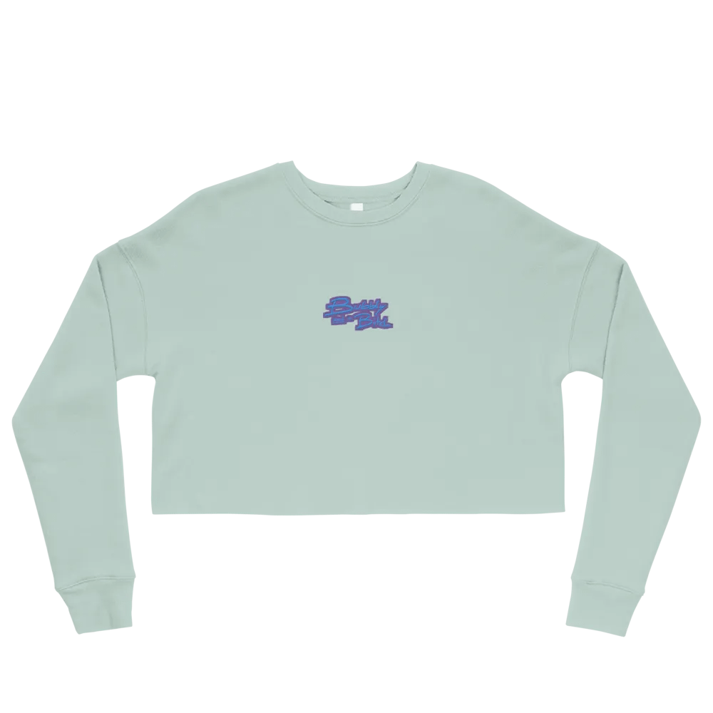 Bubbly and a B*tch (violet bubble design) embroidered fleece crop crew product image (25)