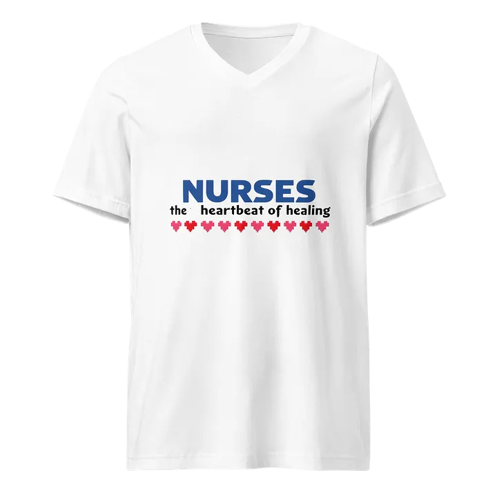 Heartbeat of Healing Nurses V-Neck Tee product image (1)