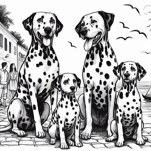 Hi there! 🤍🖤 Welcome to the world of the Dalmatian dog family! 🌟 Meet Spalato, the brave and adventurous dad; Issa, the nurtu...