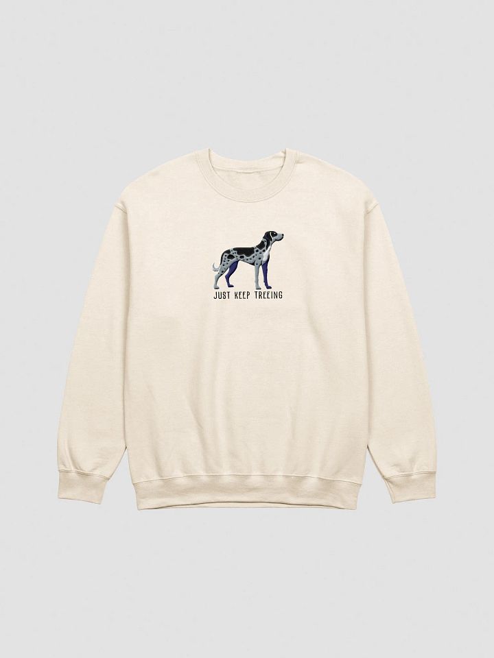 Just Keep Treeing Sweatshirt (Embroidered) of a Catahoula Leopard Dog(Blue Leopard) product image (13)