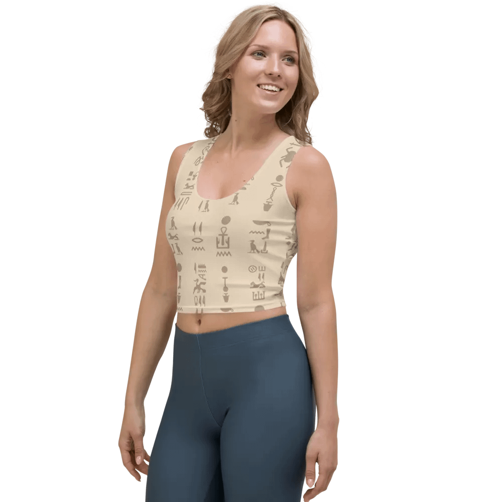 Isis Beige Crop Top Shirt Tank Top product image (3)