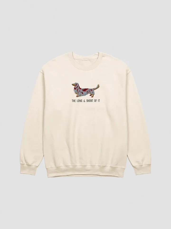 The Long & Short of It Sweatshirt (Embroidered) of a Longhaired Dachshund(Red Dapple) product image (13)