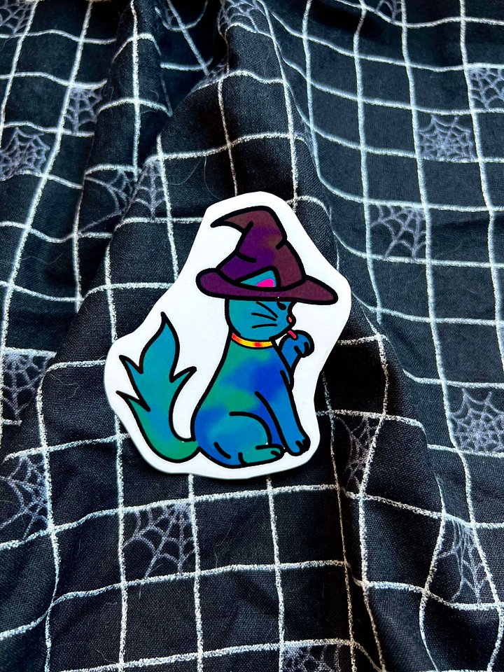 Witchy Kitty | Vinyl Glossy Sticker product image (1)