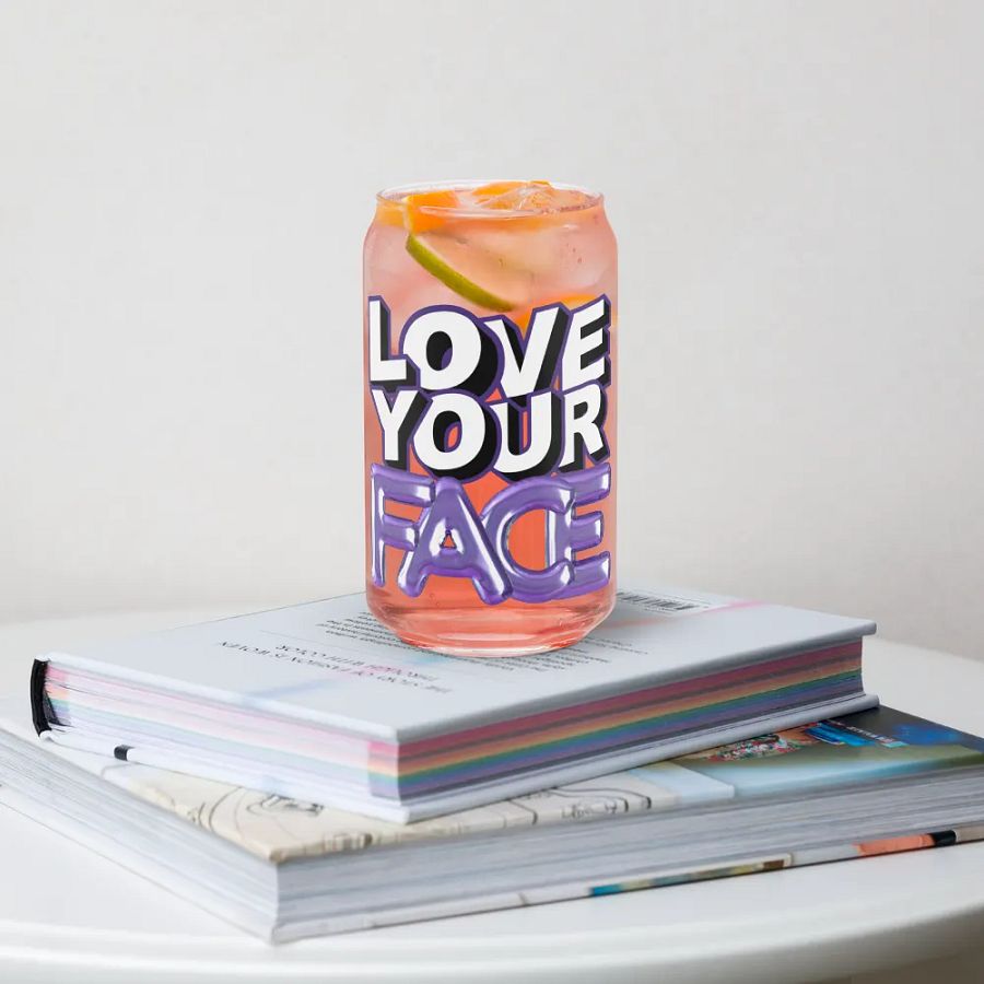 Love Your Face Can-Shaped Glass product image (4)