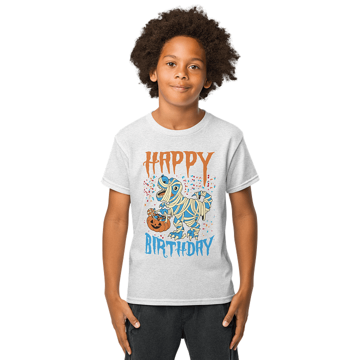 Happy Birthday (Dinosaur Mummy Halloween) T-Shirt For Kids product image (4)