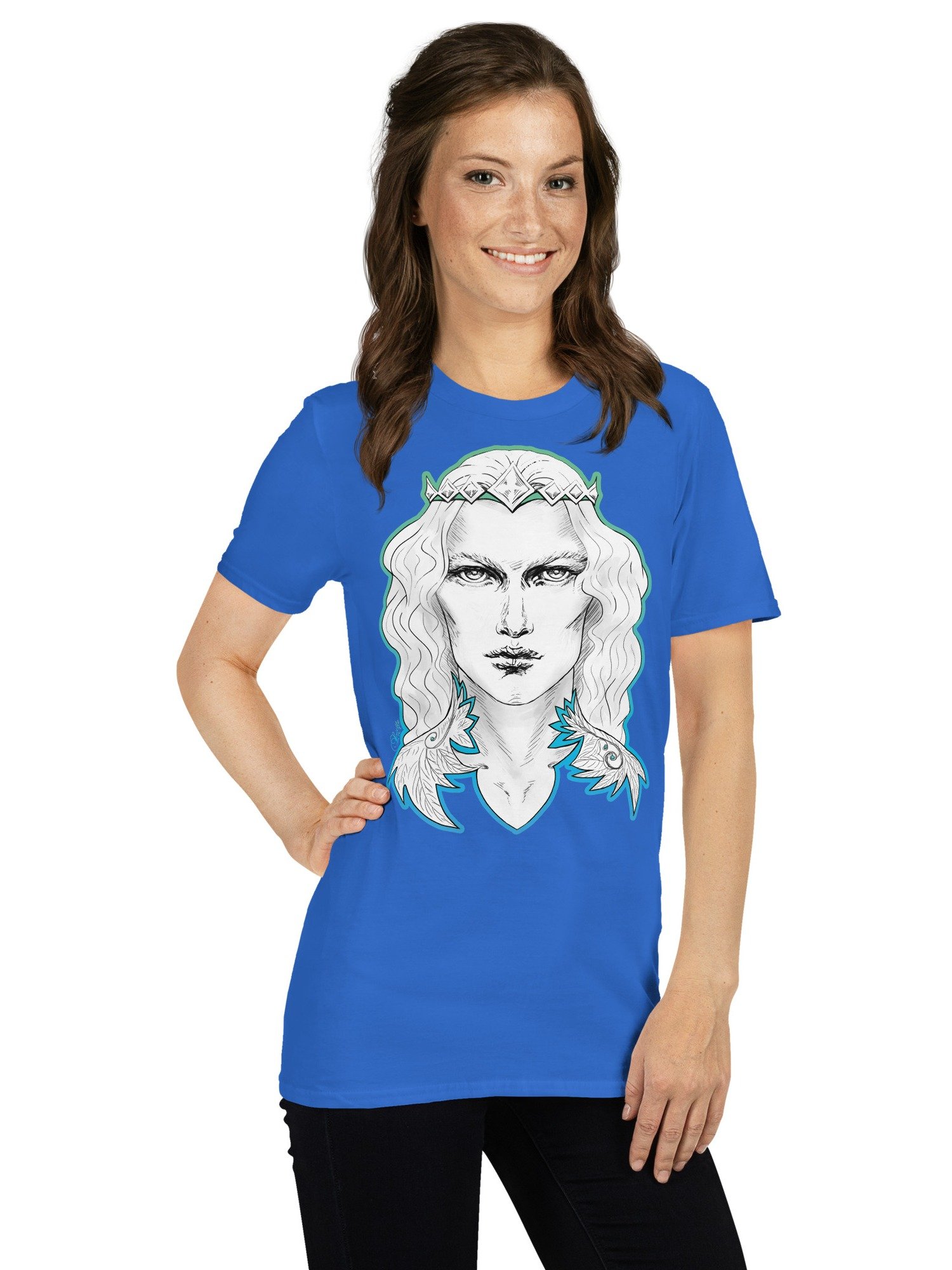 Prince Charming Sea Blue Lines Relaxed Fit Softstyle Unisex T-Shirt product image (3)