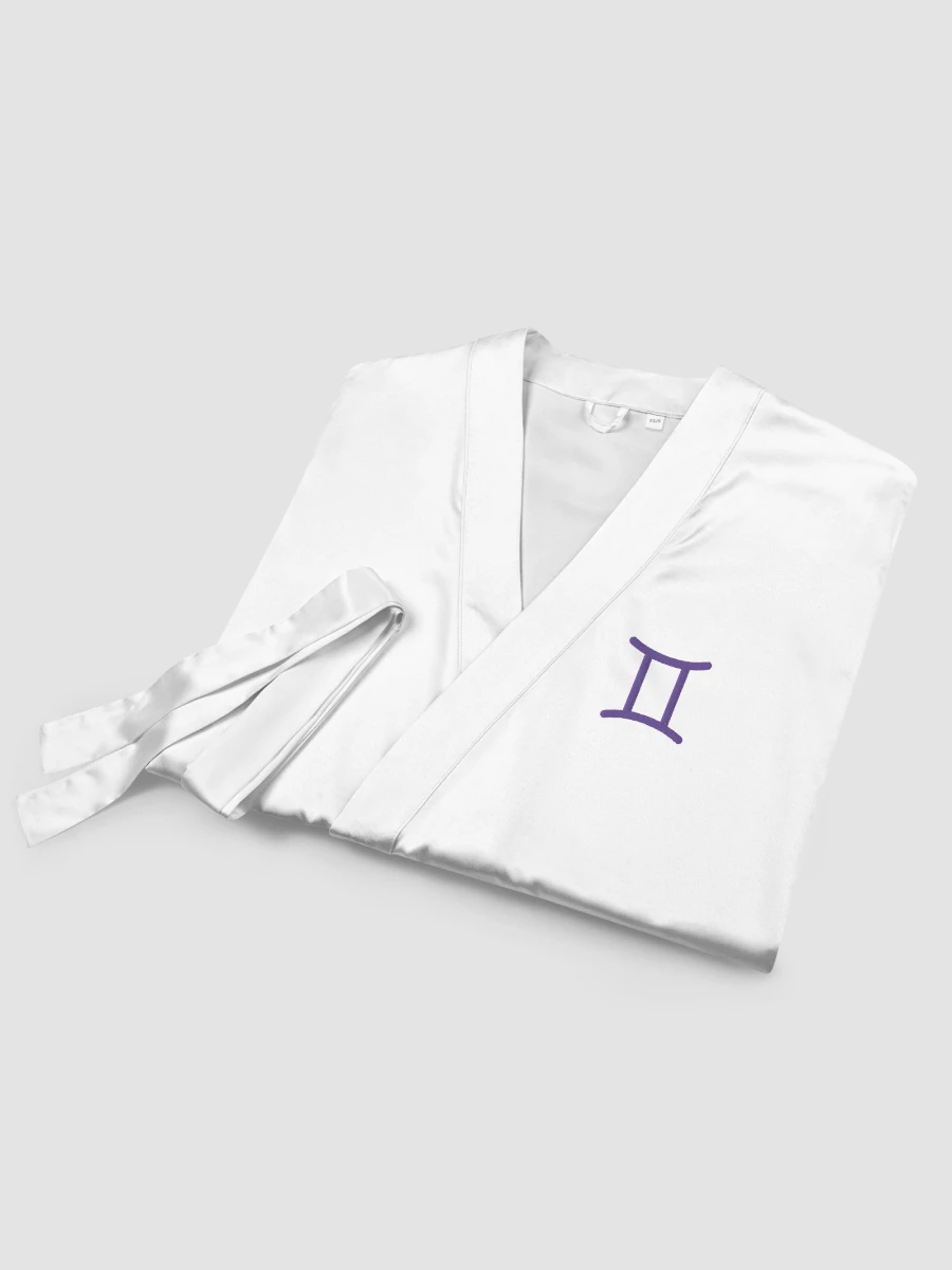 Gemini Purple on White Satin Robe product image (3)