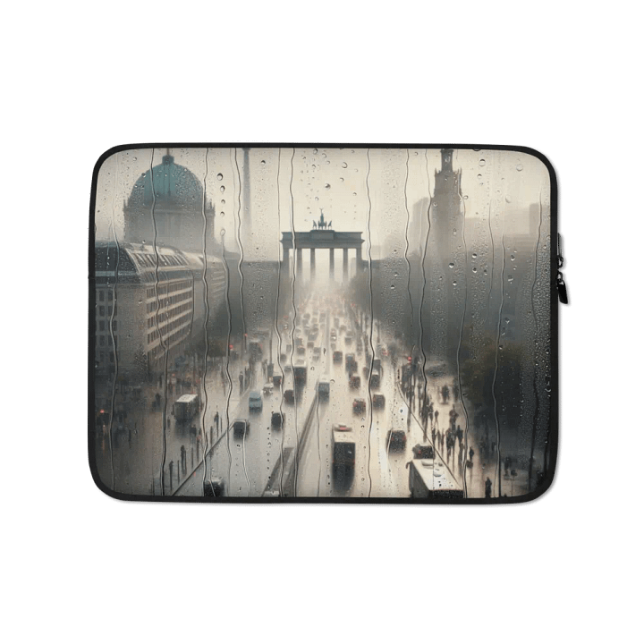 Rainy City Vibes Laptop Sleeve | AI Design berlin city product image (1)