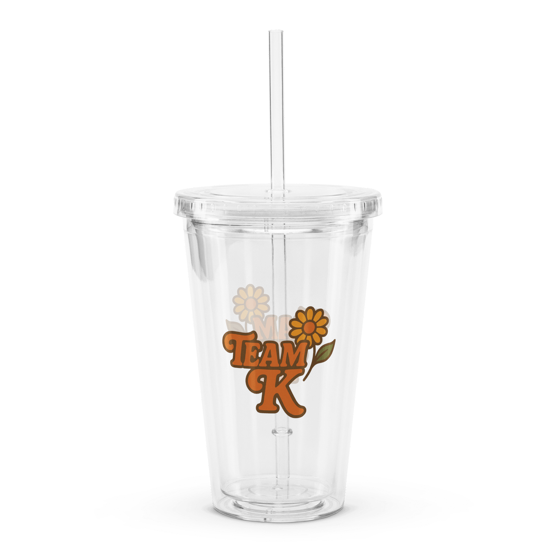 Team K 1970's Clear Plastic Tumbler product image (1)