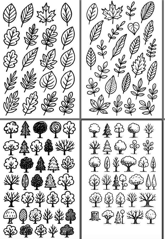 400+ Trees and Leaves Doodles to Unleash Your Creativity product image (7)