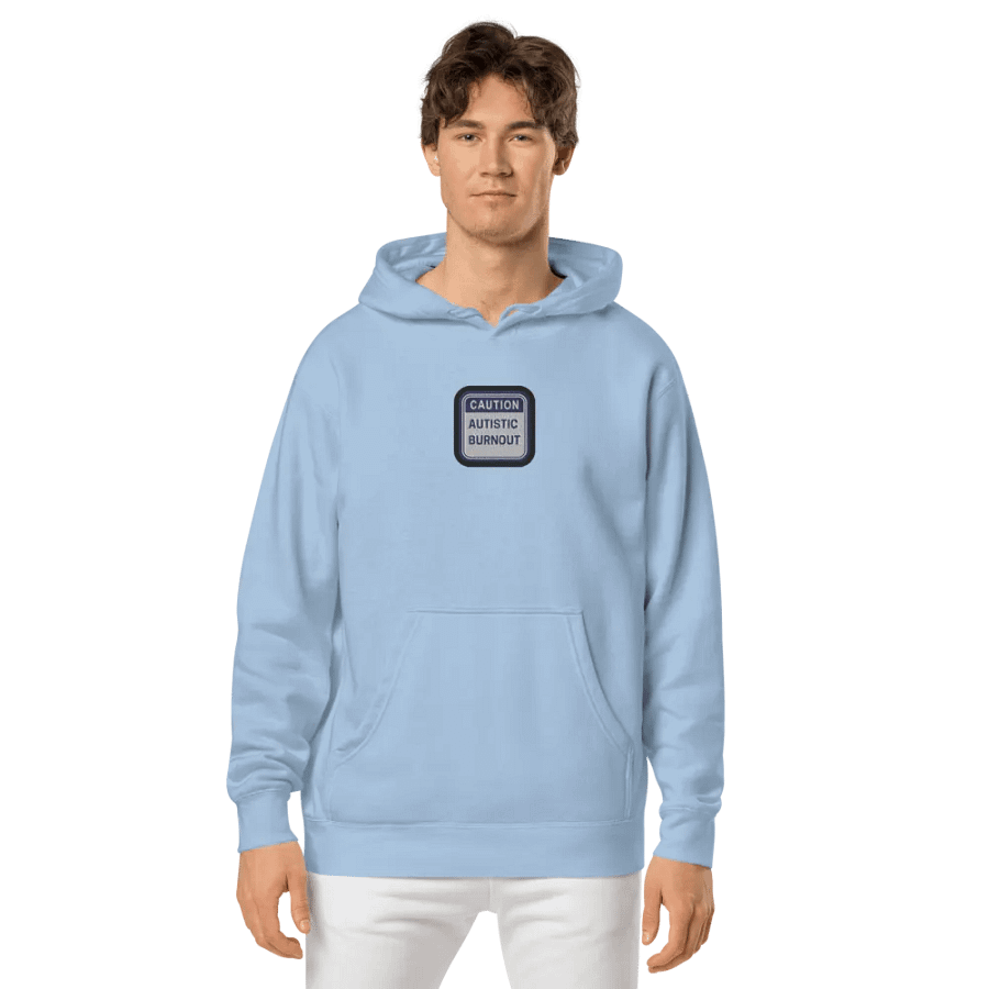 CAUTION: ASD BURNOUT embroidered pigment hoodie (navy bubble design) product image (3)