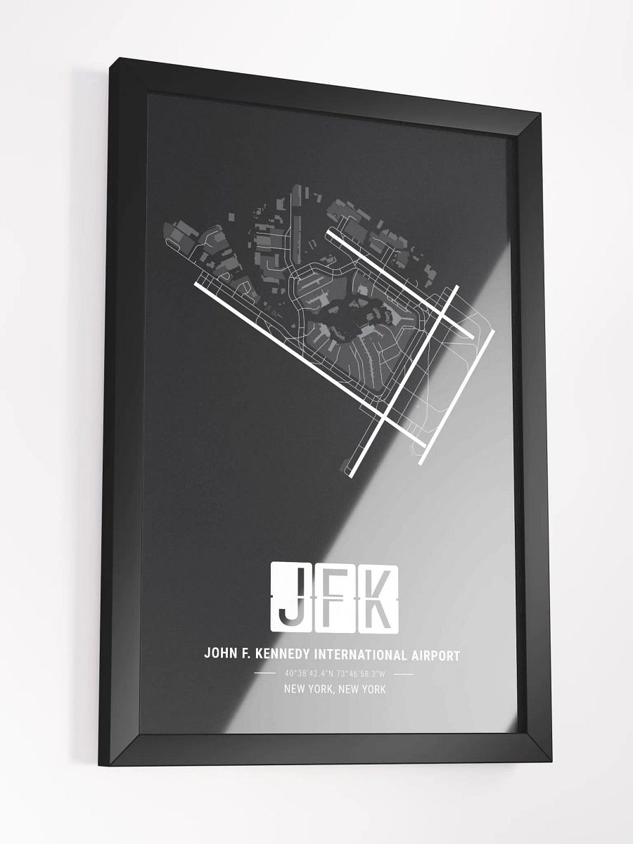 Framed Airport JFK Premium Map On Matt Paper product image (3)