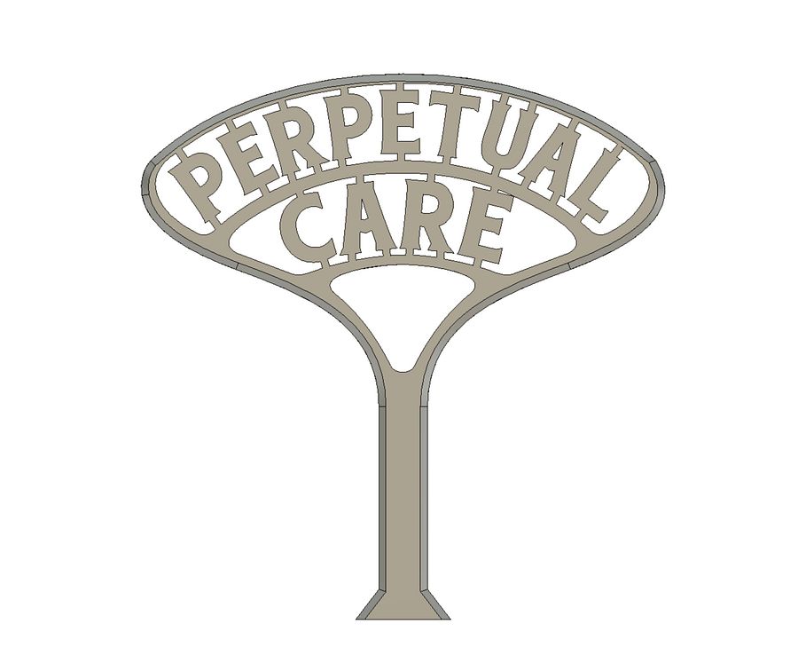 Halloween Cemetery Perpetual Care Grave Marker 3D Model product image (1)
