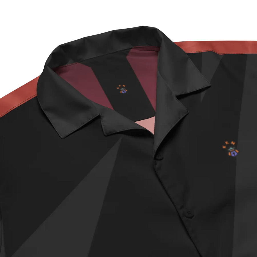 Two Tone Black and Red Blessed by God Button-up Shirt product image (3)