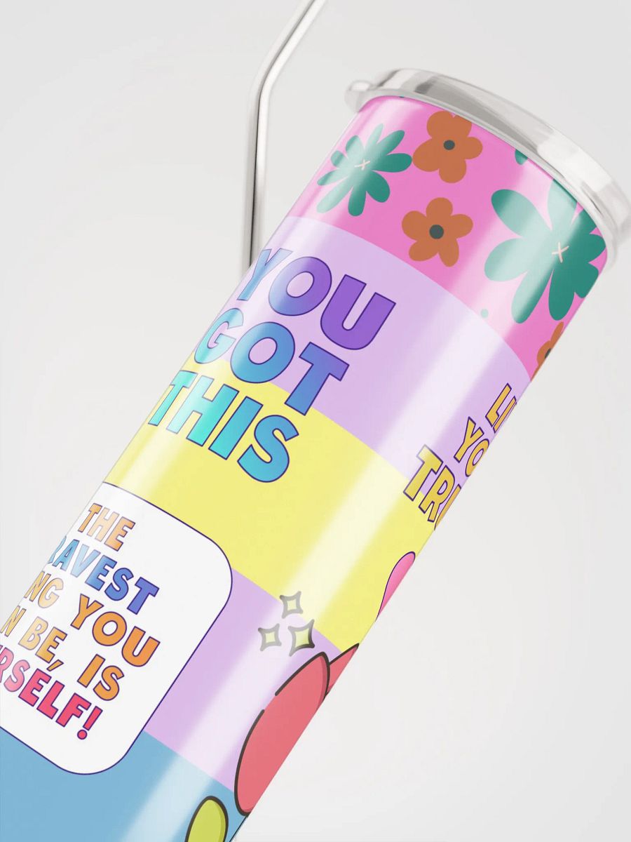 20 oz vacuum insulated Stainless Steel Tumbler with reusable Straw, leak proof cup lid, Empowerment Vibes Tumbler Mug Flasks. Drinkware Bottles product image (4)