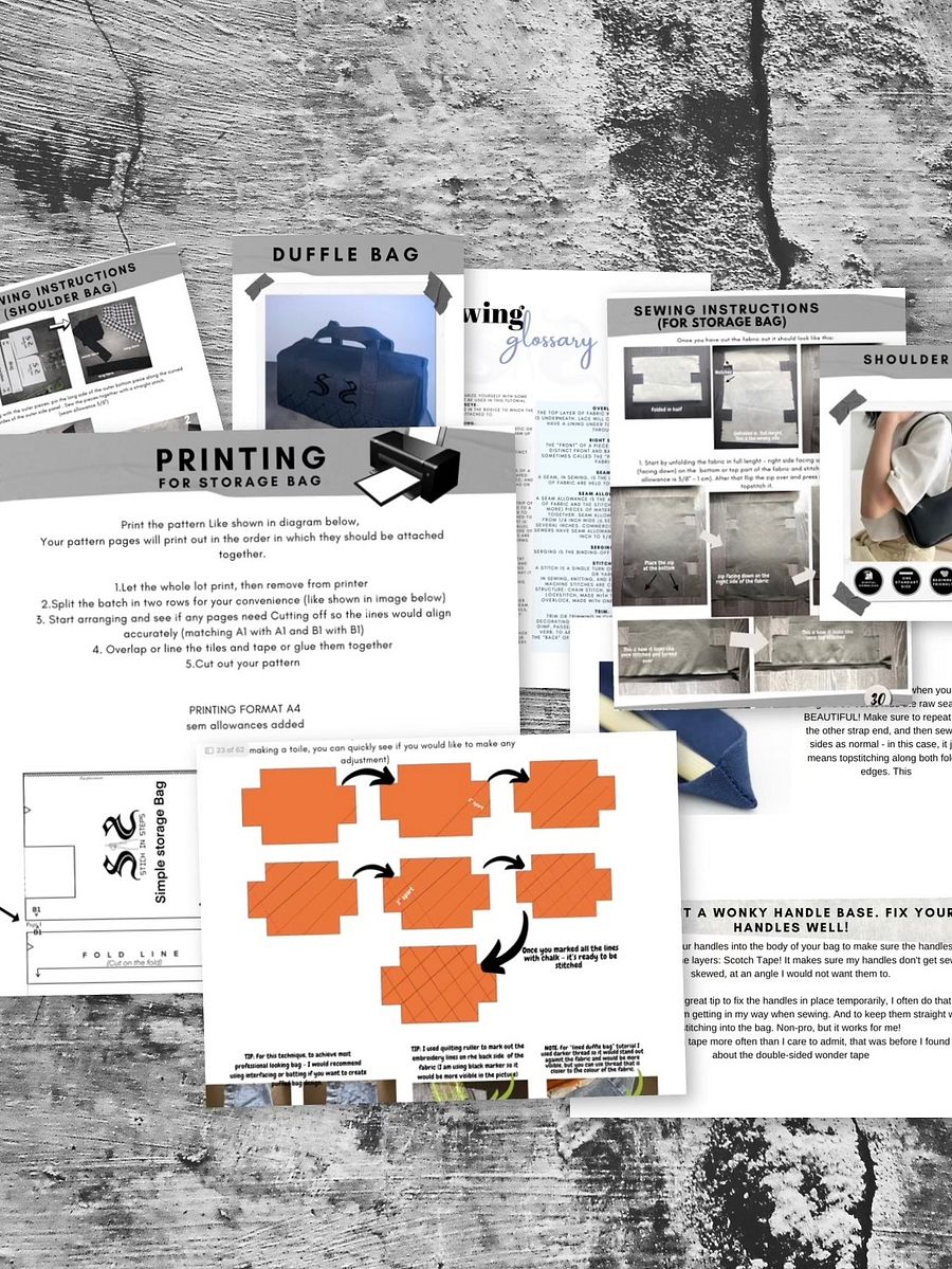 The Ultimate 3-in-1 Pattern Bundle - Shoulder bag, Duffle bag, storage / travel bag digital sewing pattern product image (4)