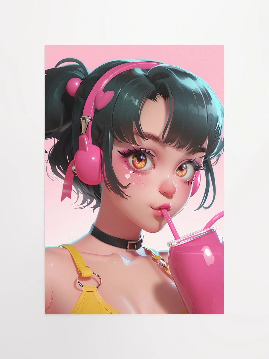 Milkshake Vibes: Pop Art Poster of a Girl Enjoying a Milkshake product image (4)