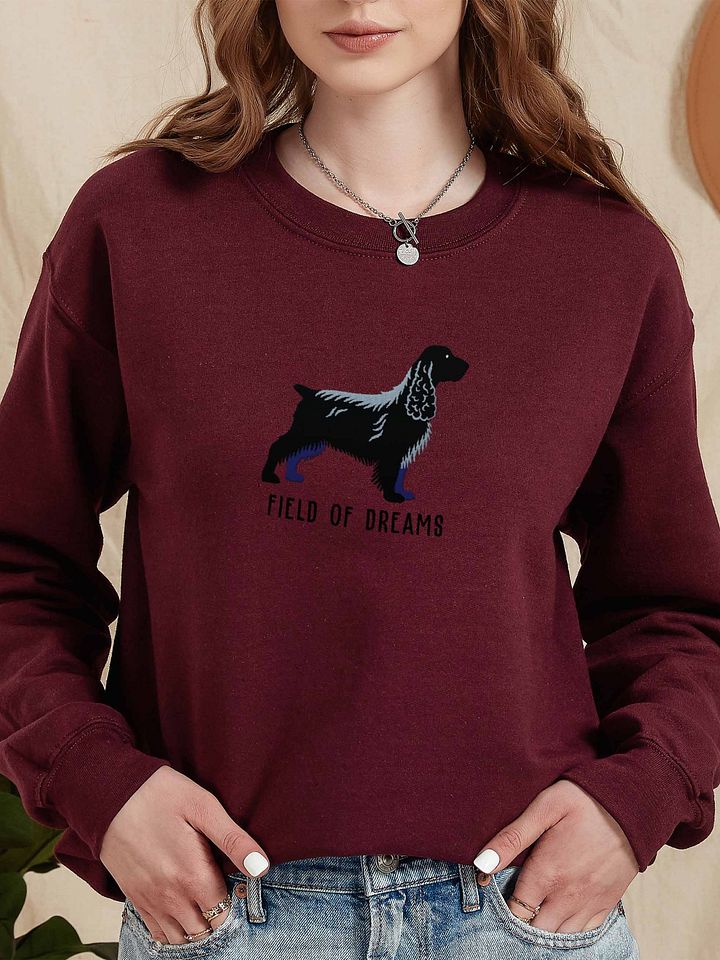 Field of Dreams Sweatshirt (Embroidered) of a Field Spaniel(Black) product image (2)