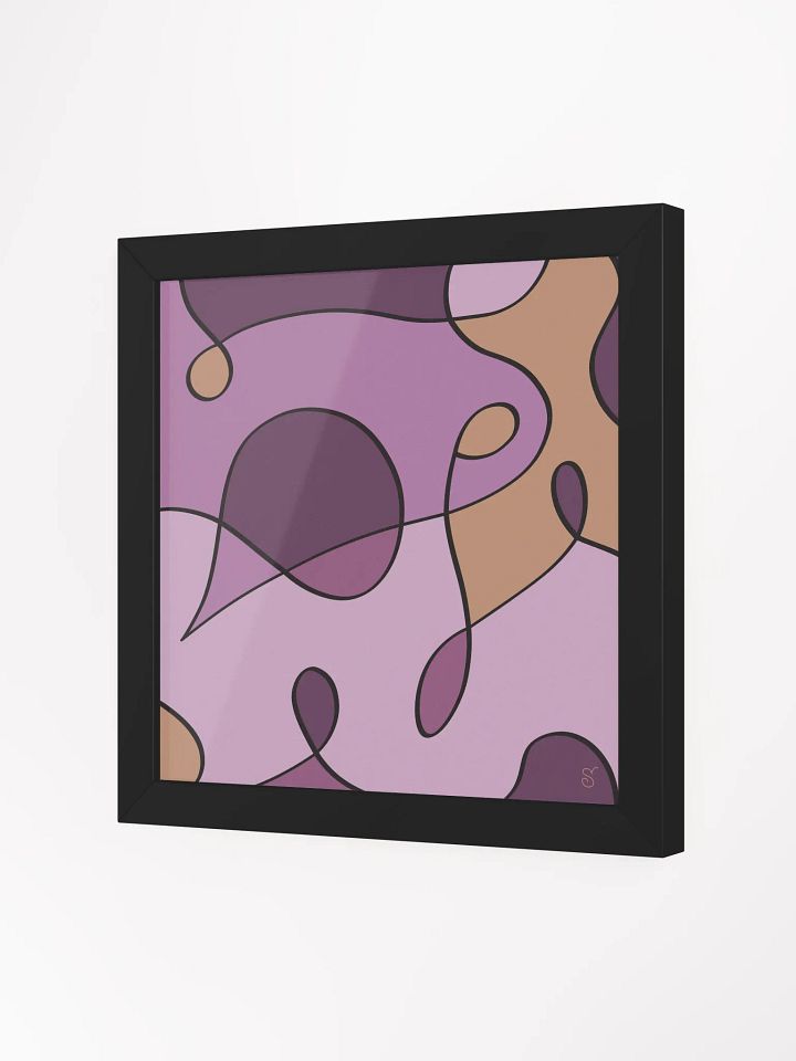 Flowing Purple Abstract Wood Frame Poster - Abstract Composition No. 3 product image (25)