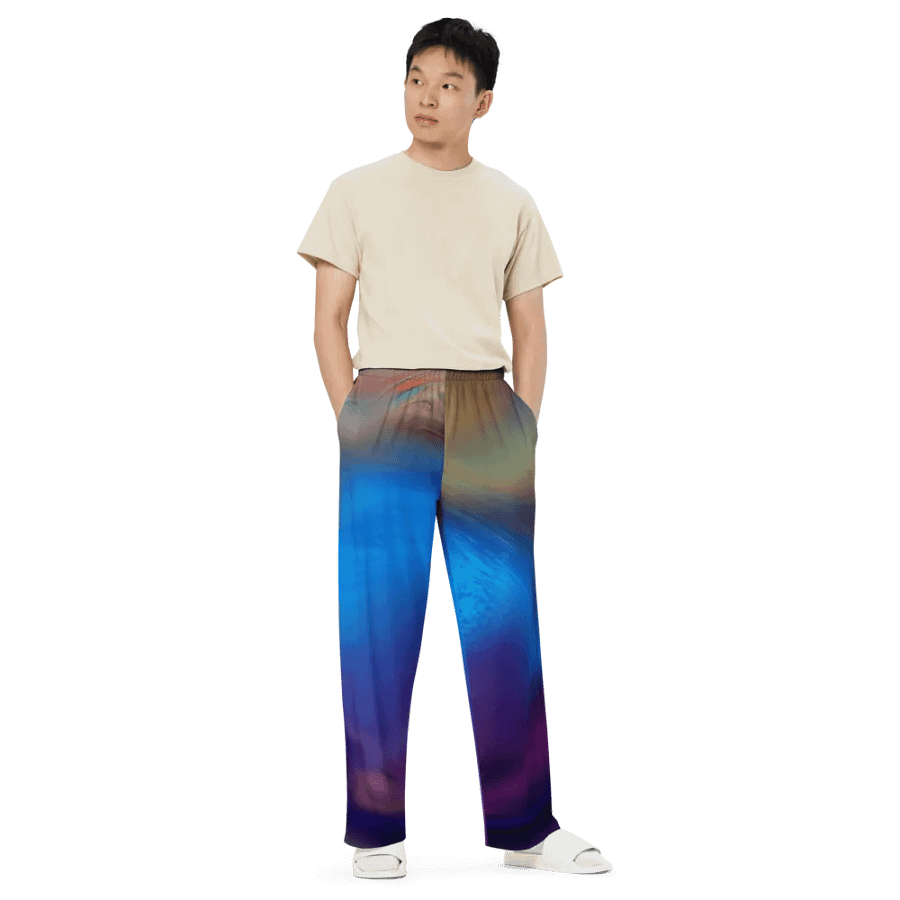 Rainbow Colorful Pattern Unisex Wide Leg Pants | Colorful Pants product image (7)
