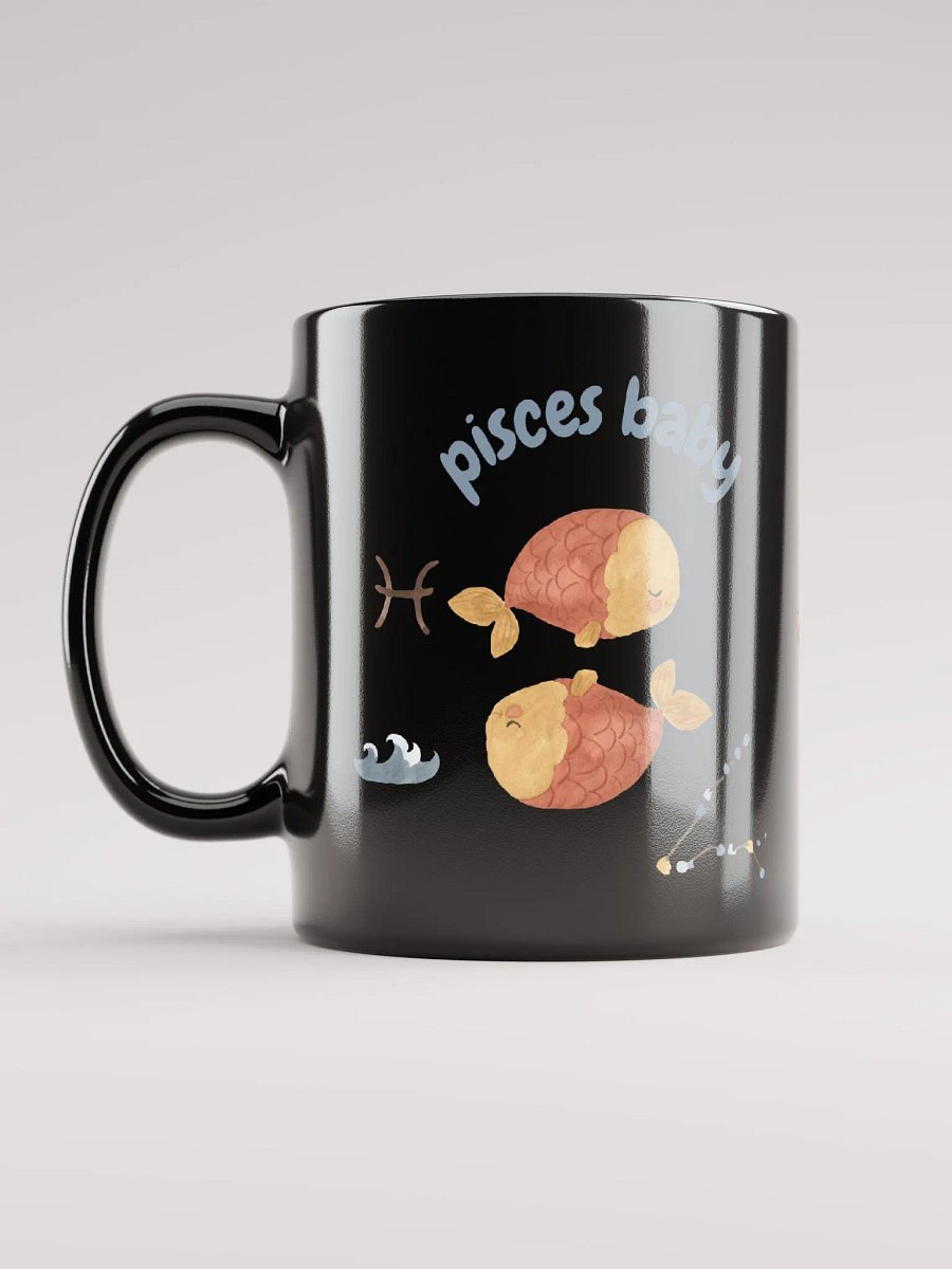 Pisces Baby February 19 – March 20 BLACK GLOSSY MUG Baby Gift, New Baby Gift, Fun Astrology Gift product image (11)