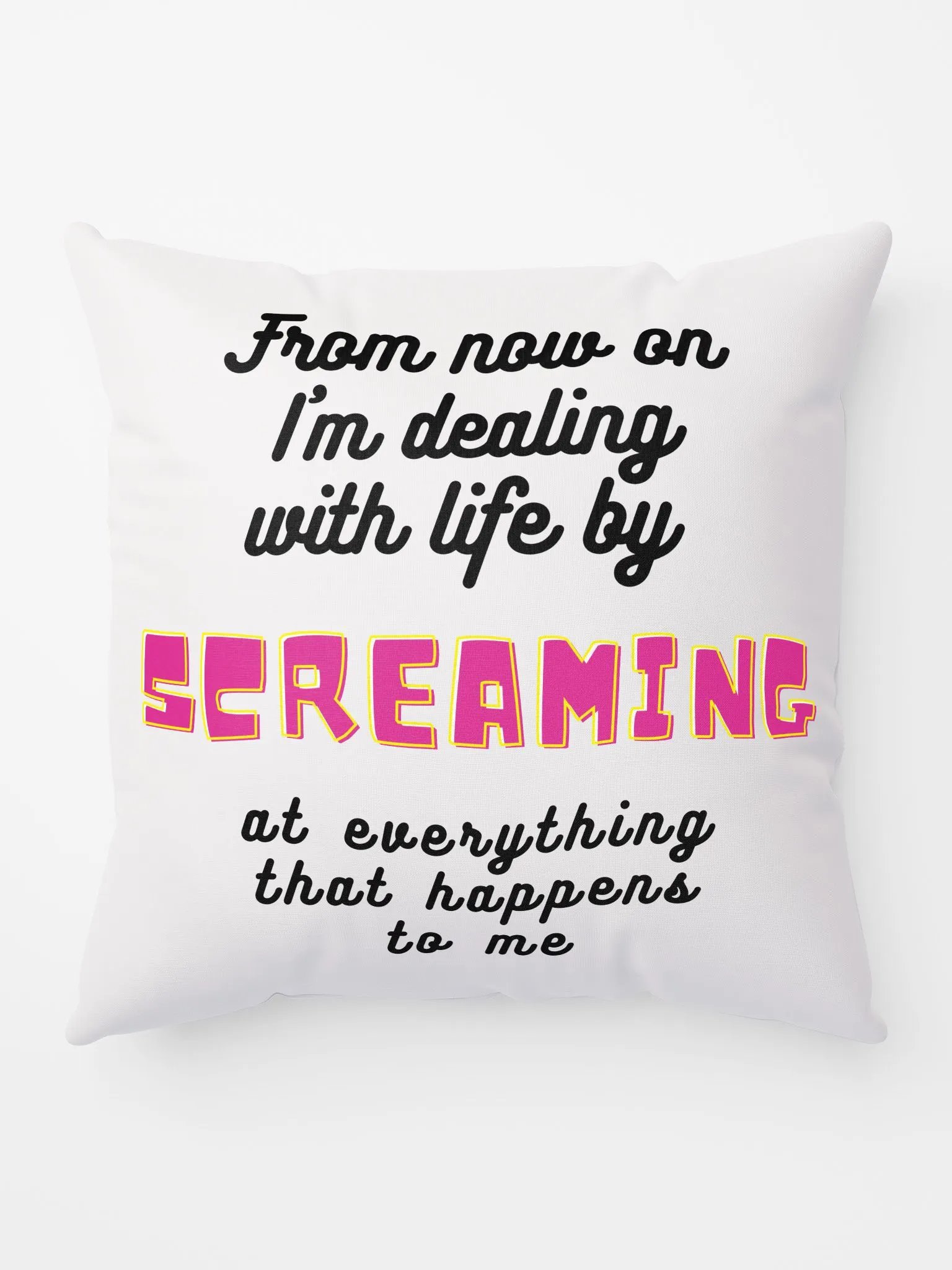 Screaming Cockatoo Pillow Double Sided With Text product image (1)