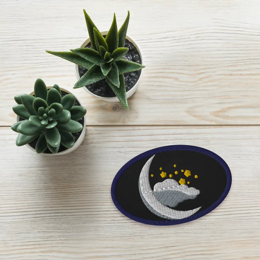 Celestial Crescent Embroidered Patch product image (3)