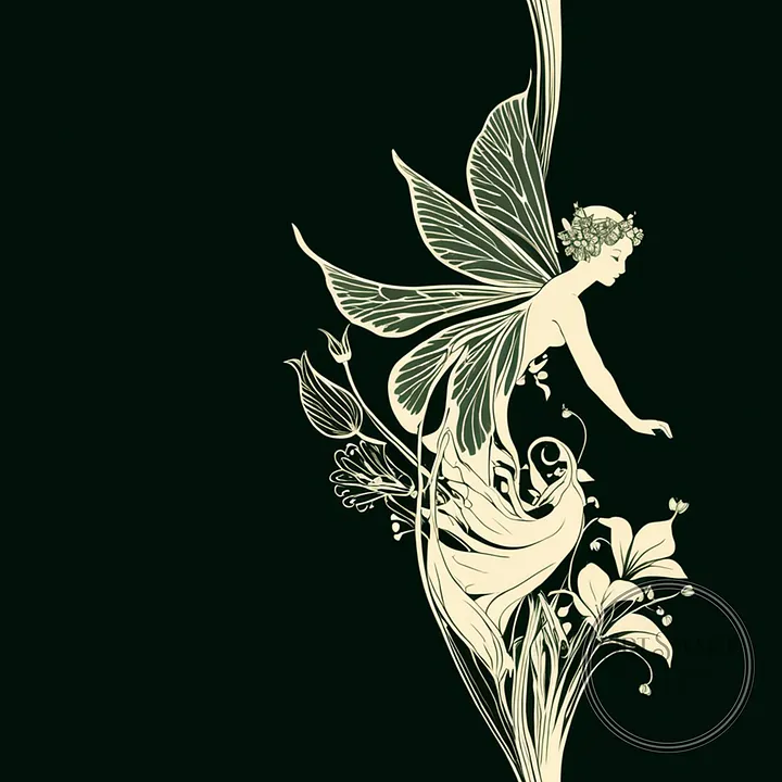 Seamless Pattern - Fairy Flower Stripes in Cream and Green product image (1)
