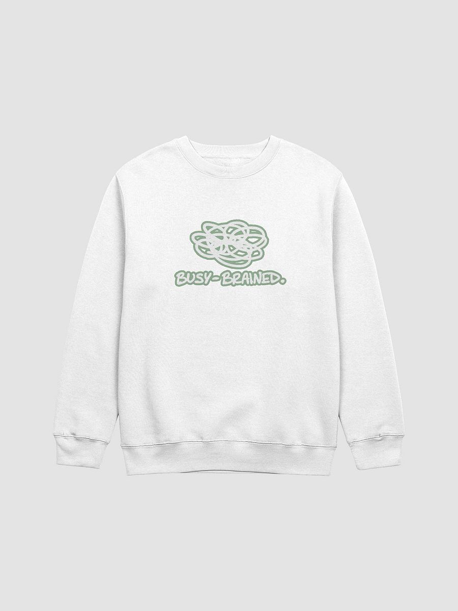 BUSY-BRAINED (lined design, #96B697) printed crewneck product image (9)