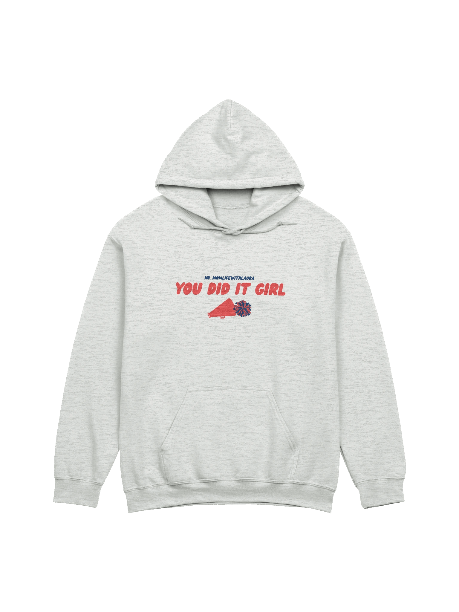 You Did it Girl Cheer Hoodie - Grey/Red/Navy product image (1)