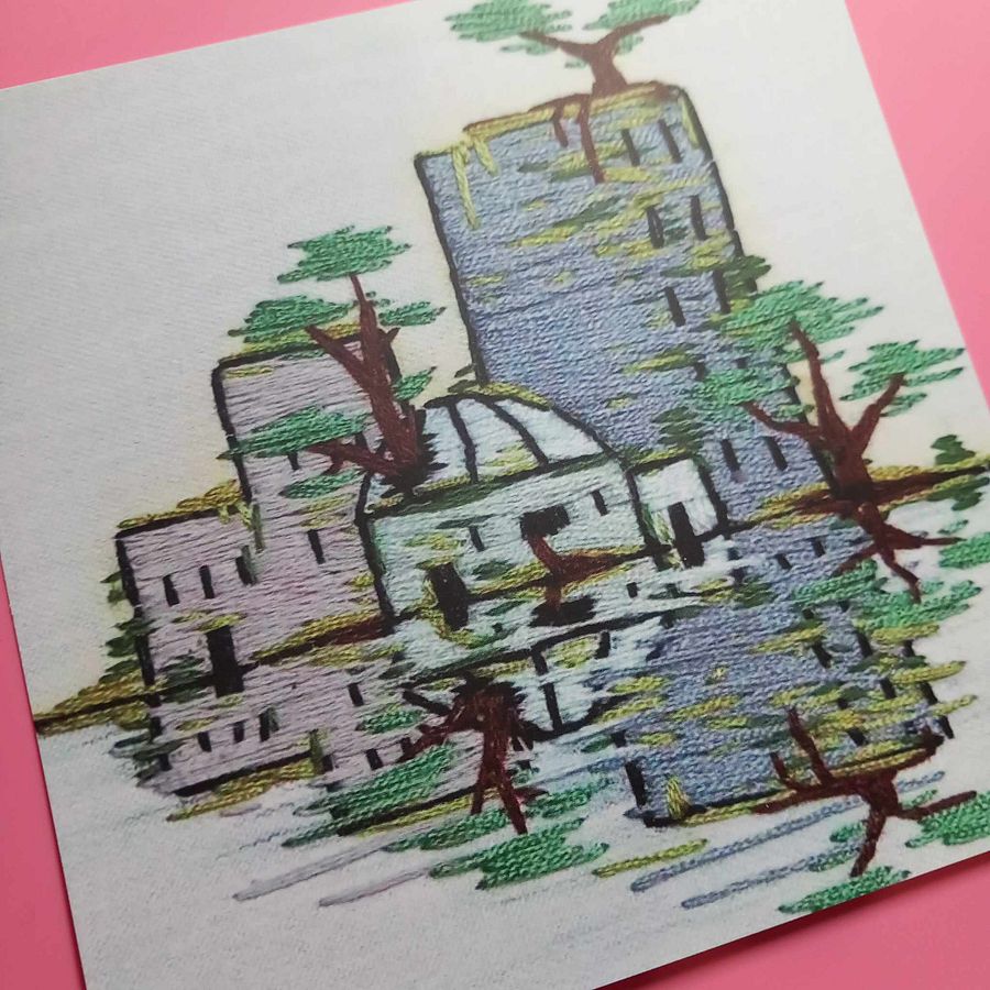 Overgrown City Embroidery Print product image (3)