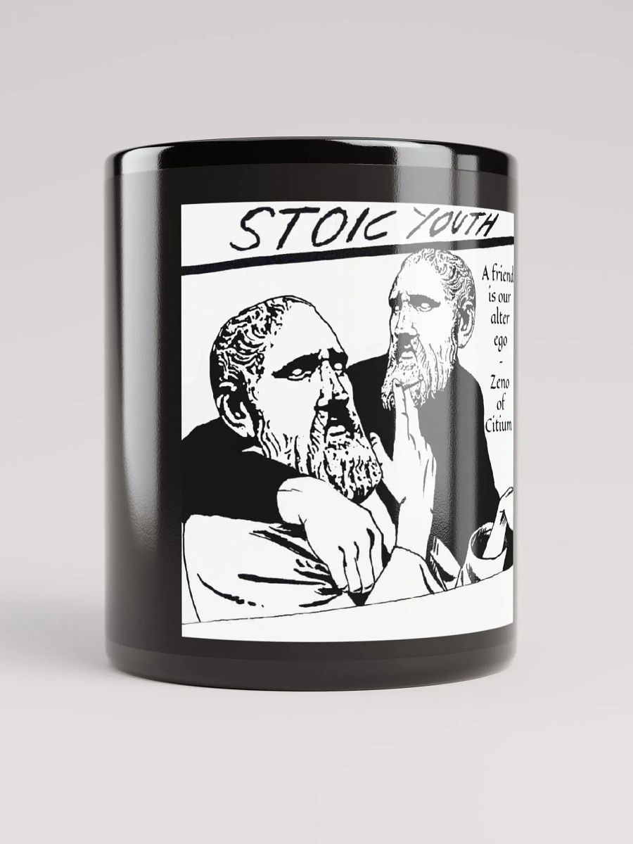Stoic Youth Zeno of Citium quote Black Glossy Mug product image (1)