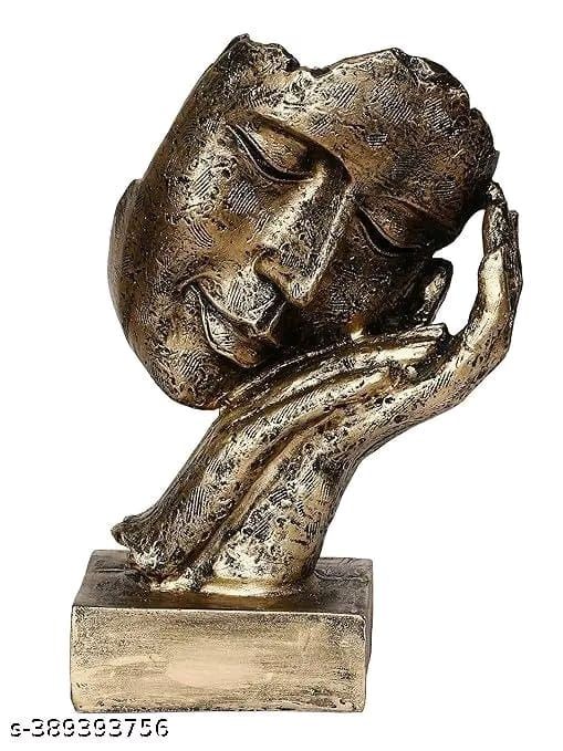 Bloture_ Art collection. Antique look human face Resting on hands , Sculpture statue. product image (3)