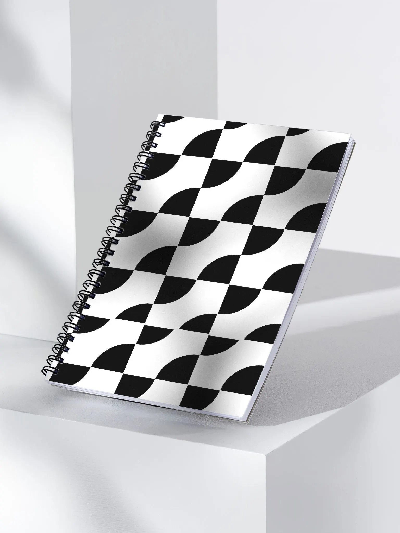 Sliced Circles Within Rectangles Pattern Design Spiral Notebook product image (3)